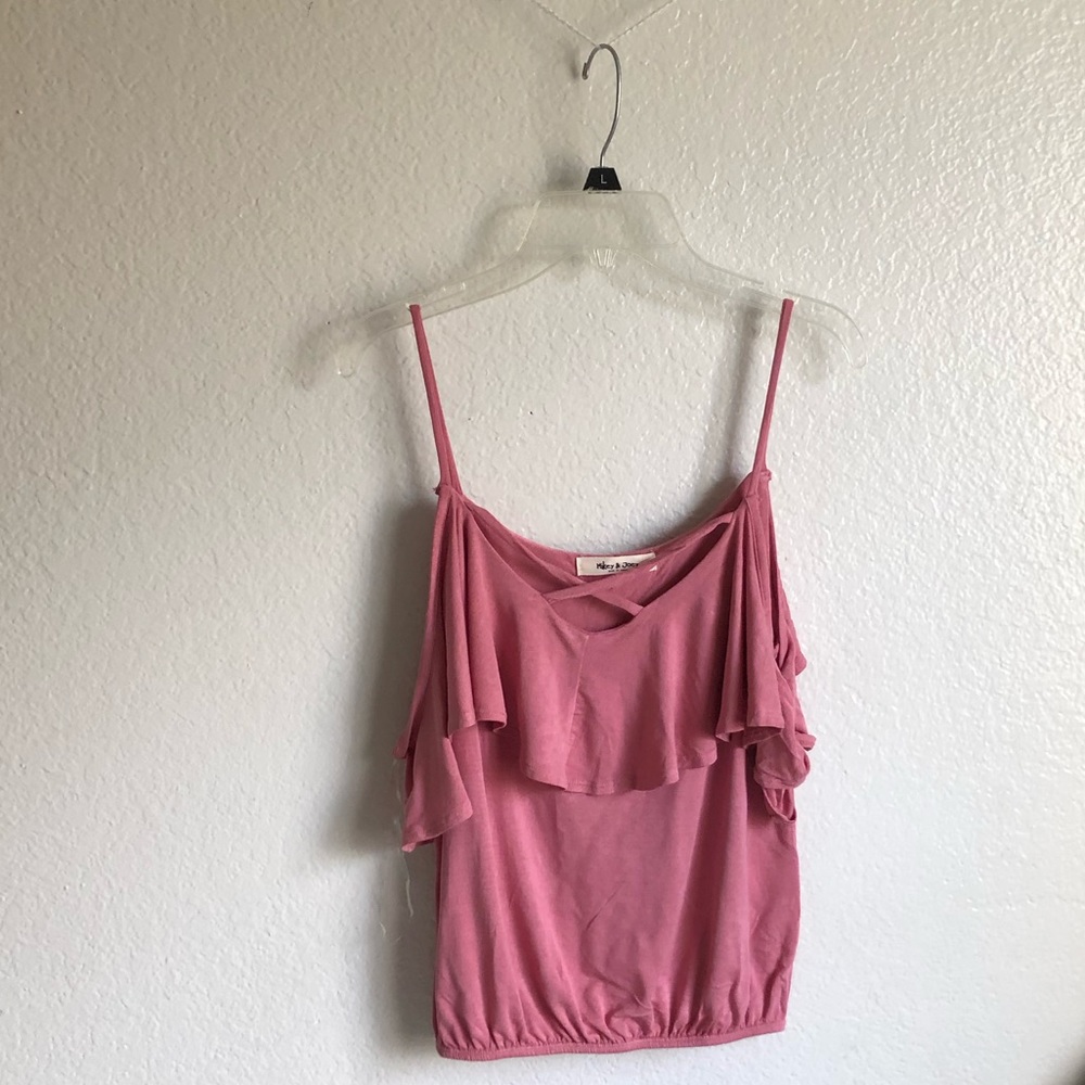 Pink Shoulder-less Blouse